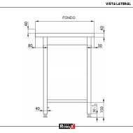Mesa Central Desmontable 800x600x850 mm Romux | Equipamiento Industrial