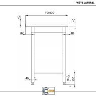 Mesa Central Desmontable 600x700x850 mm | Equipamiento Industrial