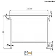 Mesa Central Desmontable 800x700x850 mm Cleiton | Equipamiento Industrial