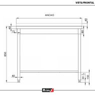 Mesa de Trabajo Acero Inoxidable para Hostelria 1500x600 mm | ROMUX Profesional
