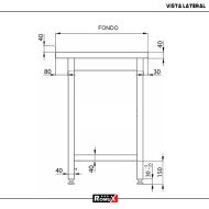 Mesa Central Desmontable 1200x700 mm Romux | Equipamiento Industrial