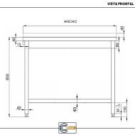 Mesa Central Desmontable 1200x600mm Cleiton | Equipamiento Industrial