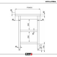 Mesa Central Desmontable 800x600x850 mm Romux | Equipamiento Industrial