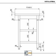 Mesa Central Desmontable 1800x600x850 mm | Equipamiento Industrial