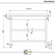 Mesa Central Desmontable 800x700x850 mm | Equipamiento Industrial