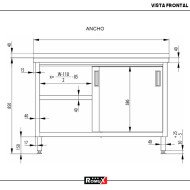 Mesa Mural Romux 1000x600x850mm Desmontable | Equipamiento Industrial