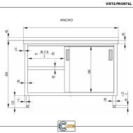 Mesa Mural Desmontable 1000x600x850 mm | Gastroten
