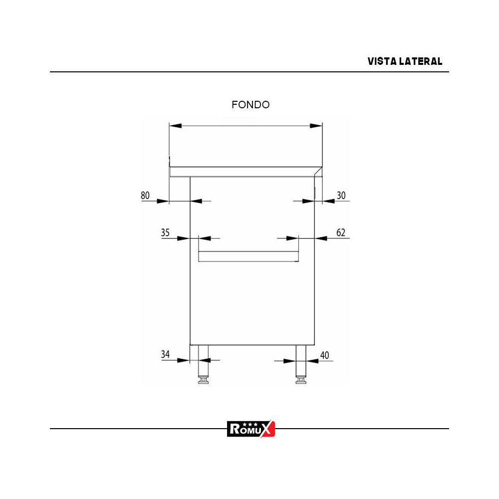 Mesa Mural 1400x700mm Desmontable Romux | Equipamiento Industrial
