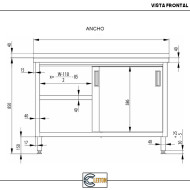 Mesa Mural Desmontable 1200x700mm Cleiton | Equipamiento Hostelería