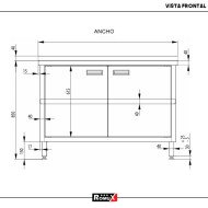 Mesa Mural con Puertas Batientes 800x700x850 mm | Gastroten