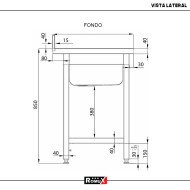 Fregadero 1 Seno 600x600 mm Desmontable Romux | Equipamiento Industrial