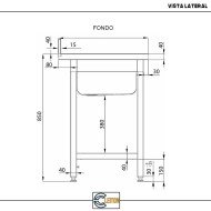 Fregadero 1 Seno 600x600 mm Cleiton | Lavado Industrial