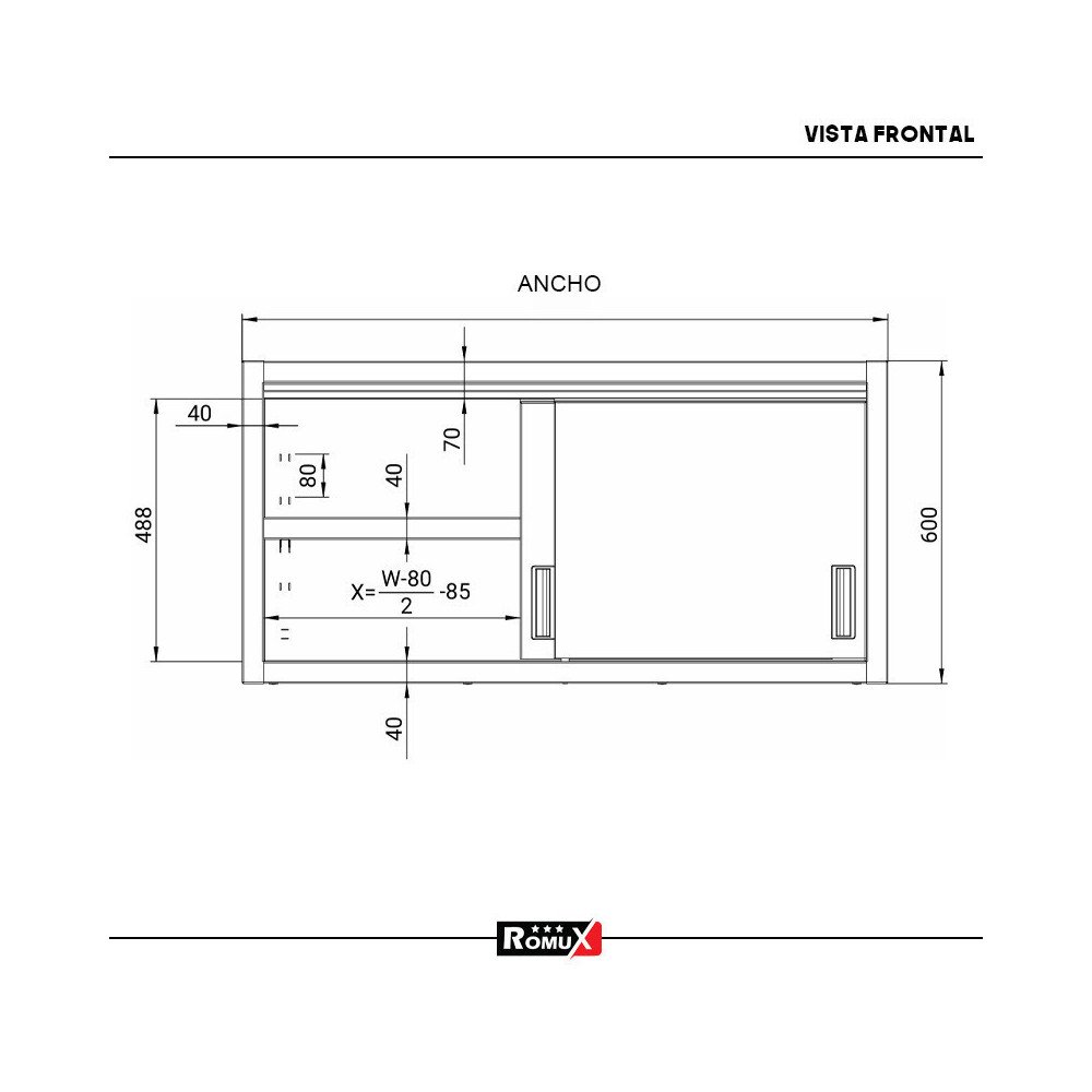 Armario de Pared Desmontable 1000x400x600mm | Romux