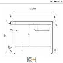 Fregadero Industrial 1000x600mm Cleiton | Lavado Hostelería