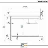Fregadero Industrial 1000x600mm Cleiton | Lavado Hostelería