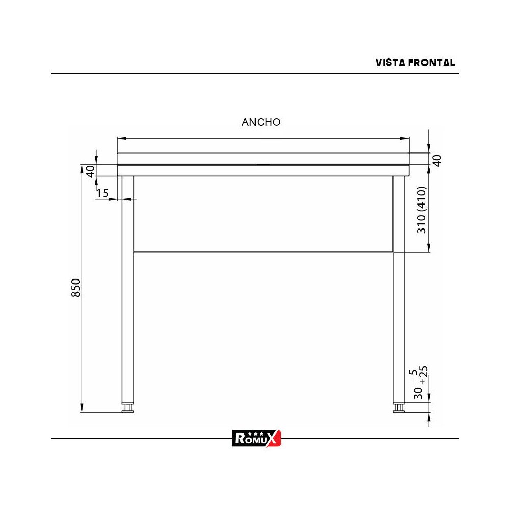 Fregadero Seno Profundo 1200x700mm Romux | Equipamiento Industrial