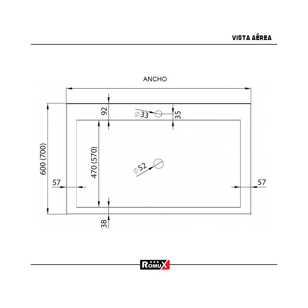 Fregadero Seno Profundo 1200x700mm Romux | Equipamiento Industrial