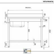 Fregadero Industrial 1000x600 mm Cleiton | Equipamiento Hostelería