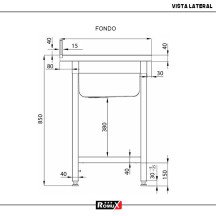 Fregadero 1 Seno Desmontable 600x700x850mm | Lavado Industrial