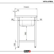 Fregadero 2 Senos 1200x600mm Romux | Equipamiento Industrial
