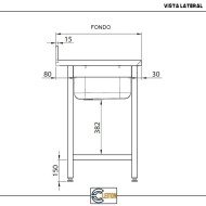 Fregadero 2 Senos 1000x700x850mm Cleiton | Equipamiento Industrial