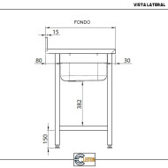 Fregadero 2 Senos 1200x700mm Desmontable | Equipamiento Hostelería