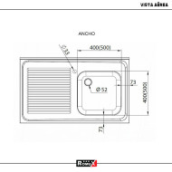 Fregadero Industrial 1400x600x850mm Romux | Lavado Hostelería