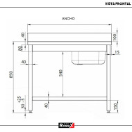 Fregadero Industrial Desmontable 1200x700 mm Romux | Lavado Hostelería