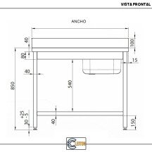 Fregadero Desmontable 1200x700mm Cleiton | Lavado Industrial