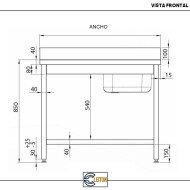 Fregadero Industrial 1400x700mm Cleiton | Equipamiento Hostelería