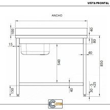 Fregadero Industrial 1600x600mm Cleiton | Equipamiento Hostelería