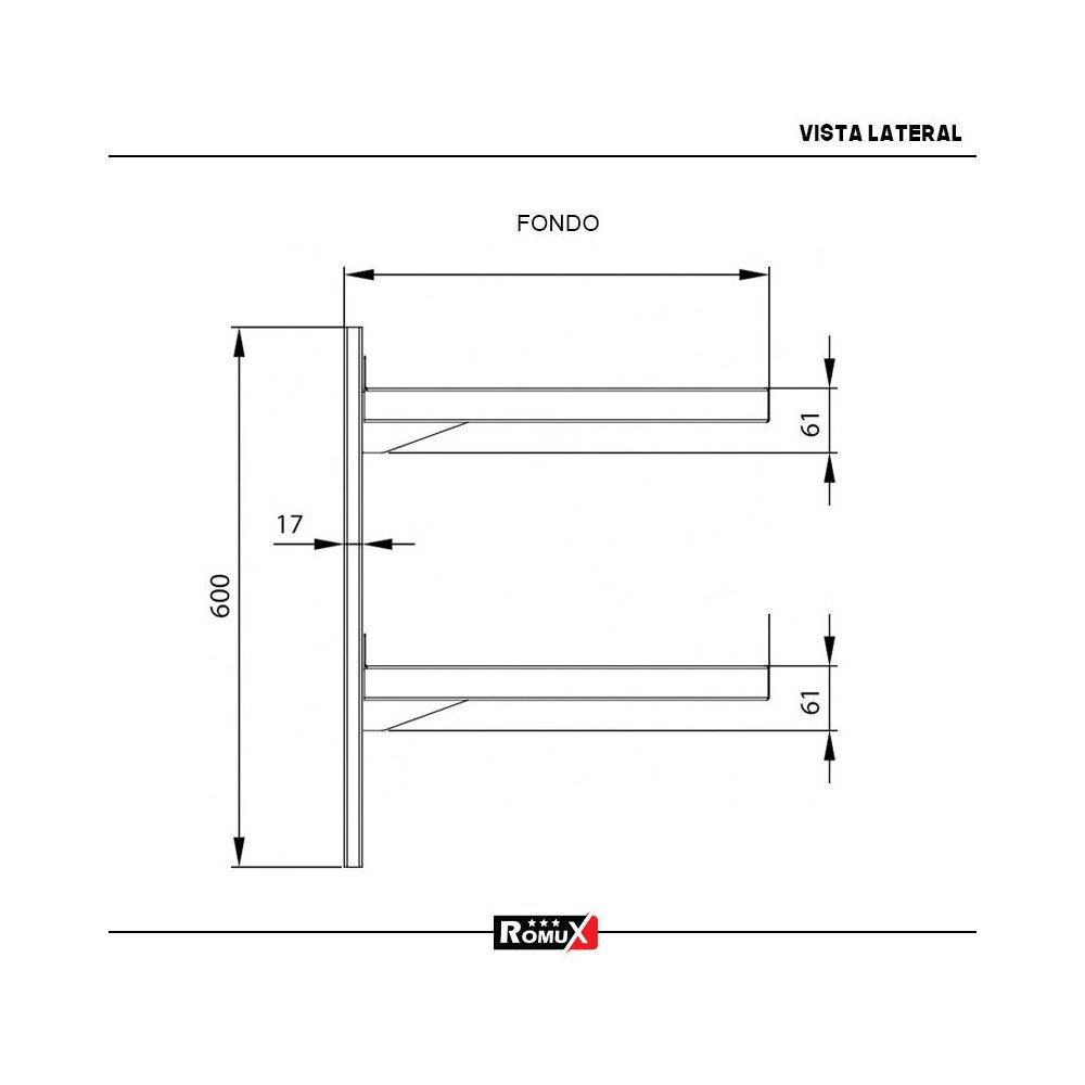 Estante de Pared Doble Liso Ajustable 1000x300 | Gastroten