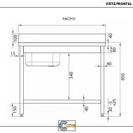 Fregadero Industrial 1600x700mm Desmontable Cleiton | Equipamiento Hostelería