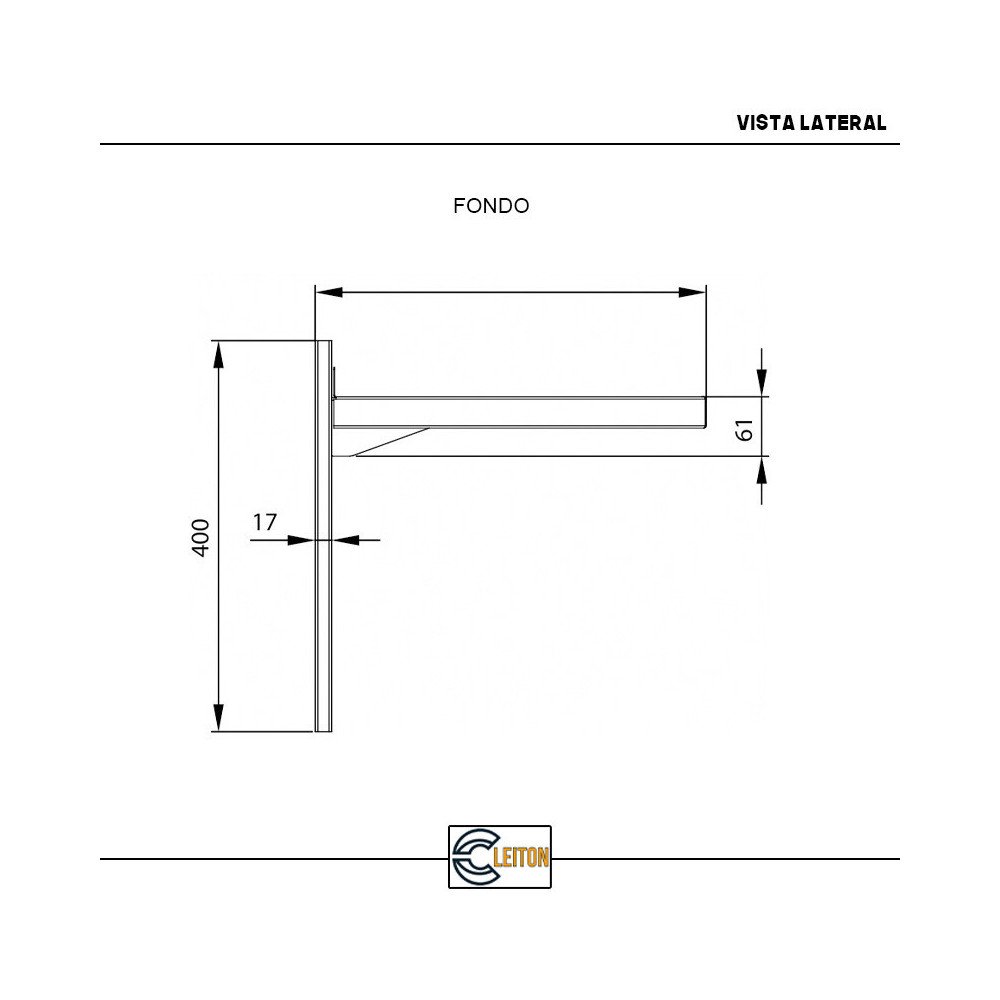 Estante de Pared Ajustable 1600x300 mm Cleiton | Equipamiento Industrial