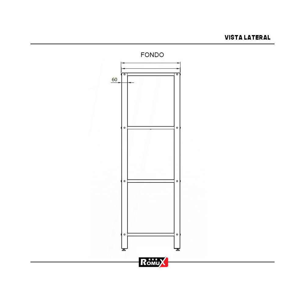 Estantería de Pie 4 Estantes 1200x500mm | Equipamiento Industrial