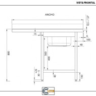 Fregadero 1 Seno 1400x700mm Cleiton | Equipamiento Industrial