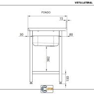 Fregadero 2 Senos 1800x700 mm Cleiton | Lavado Industrial