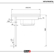 Mesa de Entrada Derecha Desmontable 800x750x880 mm | Gastroten
