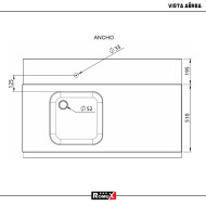 Mesa de Entrada Derecha Desmontable 800x750x880 mm | Gastroten