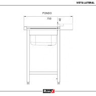 Mesa de Entrada Izquierda 1000x750mm Romux | Equipamiento Industrial
