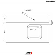 Mesa de Entrada Izquierda 1000x750mm Romux | Equipamiento Industrial