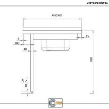 Mesa de Entrada Derecha 800x750x880 mm Cleiton | Equipamiento Industrial