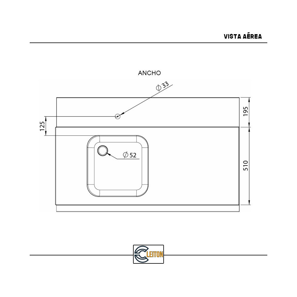 Mesa de Entrada Derecha 800x750x880 mm Cleiton | Equipamiento Industrial