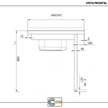 Mesa de Entrada Izquierda 800x750 mm Cleiton | Equipamiento Industrial