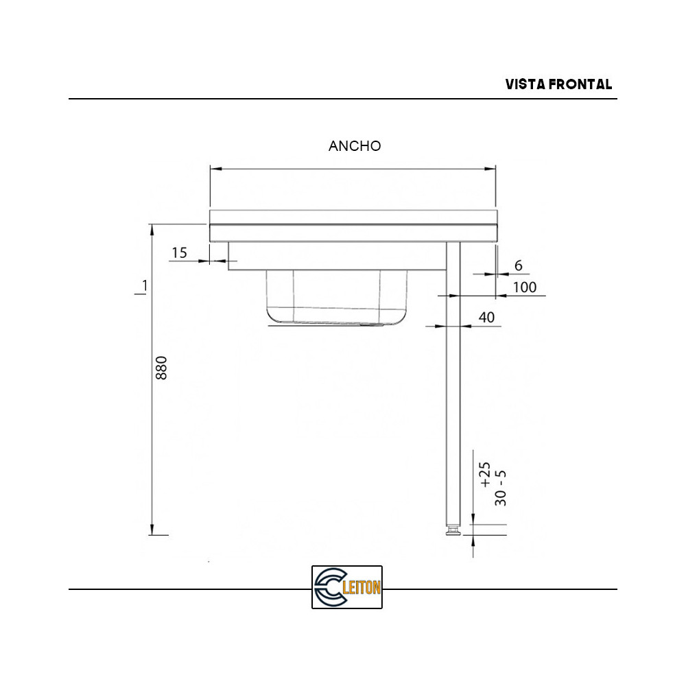 Mesa de Entrada Izquierda 800x750 mm Cleiton | Equipamiento Industrial