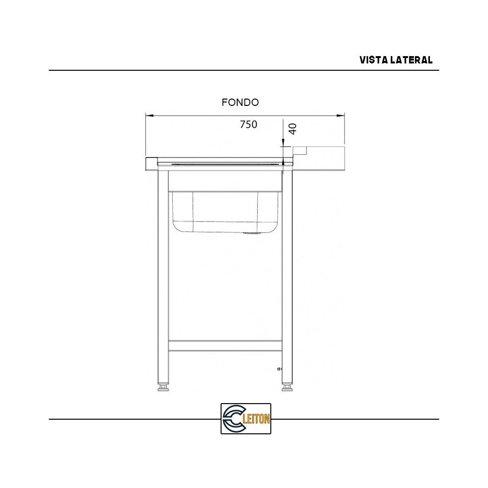 Mesa de Entrada Izquierda 800x750 mm Cleiton | Equipamiento Industrial
