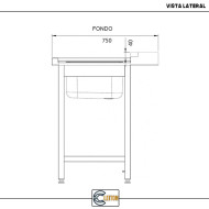 Mesa de Entrada Izquierda 800x750 mm Cleiton | Equipamiento Industrial