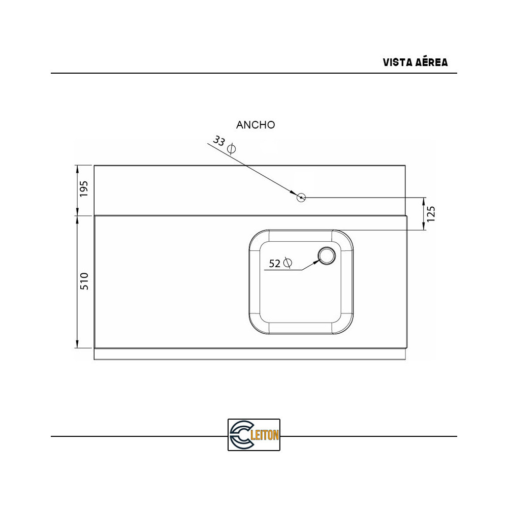 Mesa de Entrada Izquierda 800x750 mm Cleiton | Equipamiento Industrial