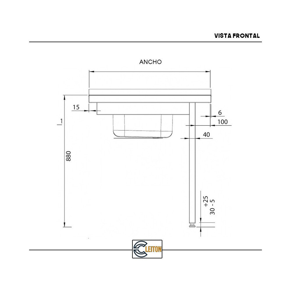 Mesa de Entrada Izquierda 1000x750mm Cleiton | Equipamiento Industrial