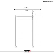 Mesa de Salida Derecha 1000x750x880mm Desmontable | Romux